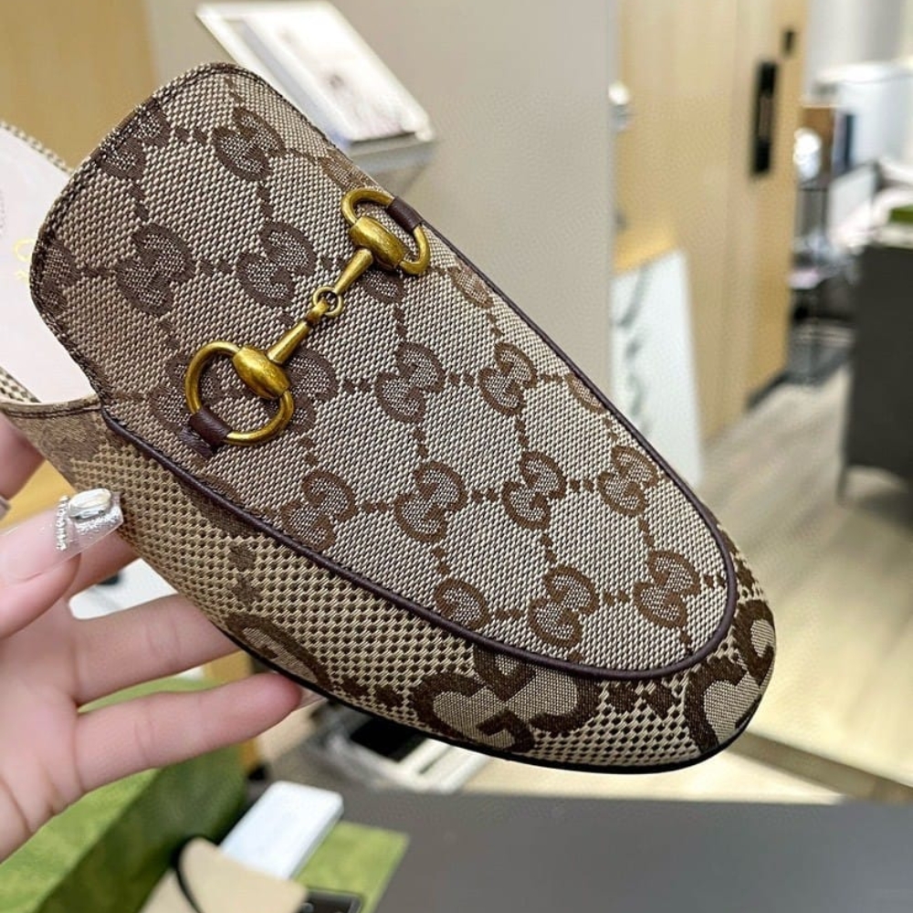 Gucci Women Princetown Slipper Beige And Ebony GG Canvas 475094 UKO60 2588 - Image 5