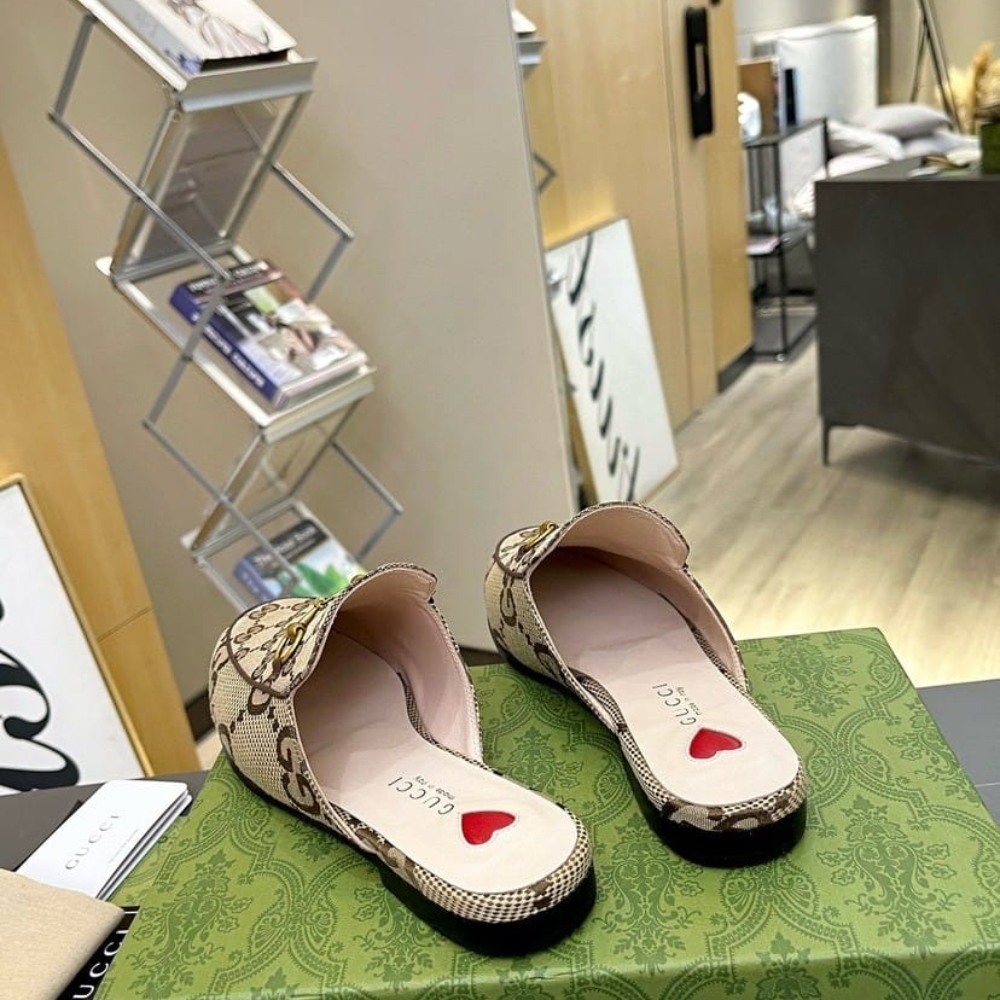 Gucci Women Princetown Slipper Beige And Ebony GG Canvas 475094 UKO60 2588 - Image 6