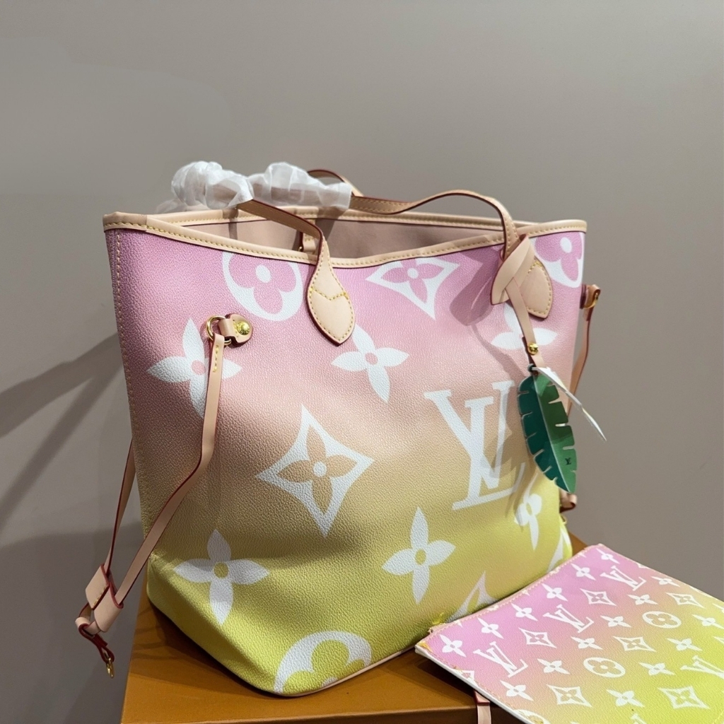 Louis Vuitton Neverfull MM By The Pool Monogram Giant Yellow Pink 31Cm M45680 - Image 8