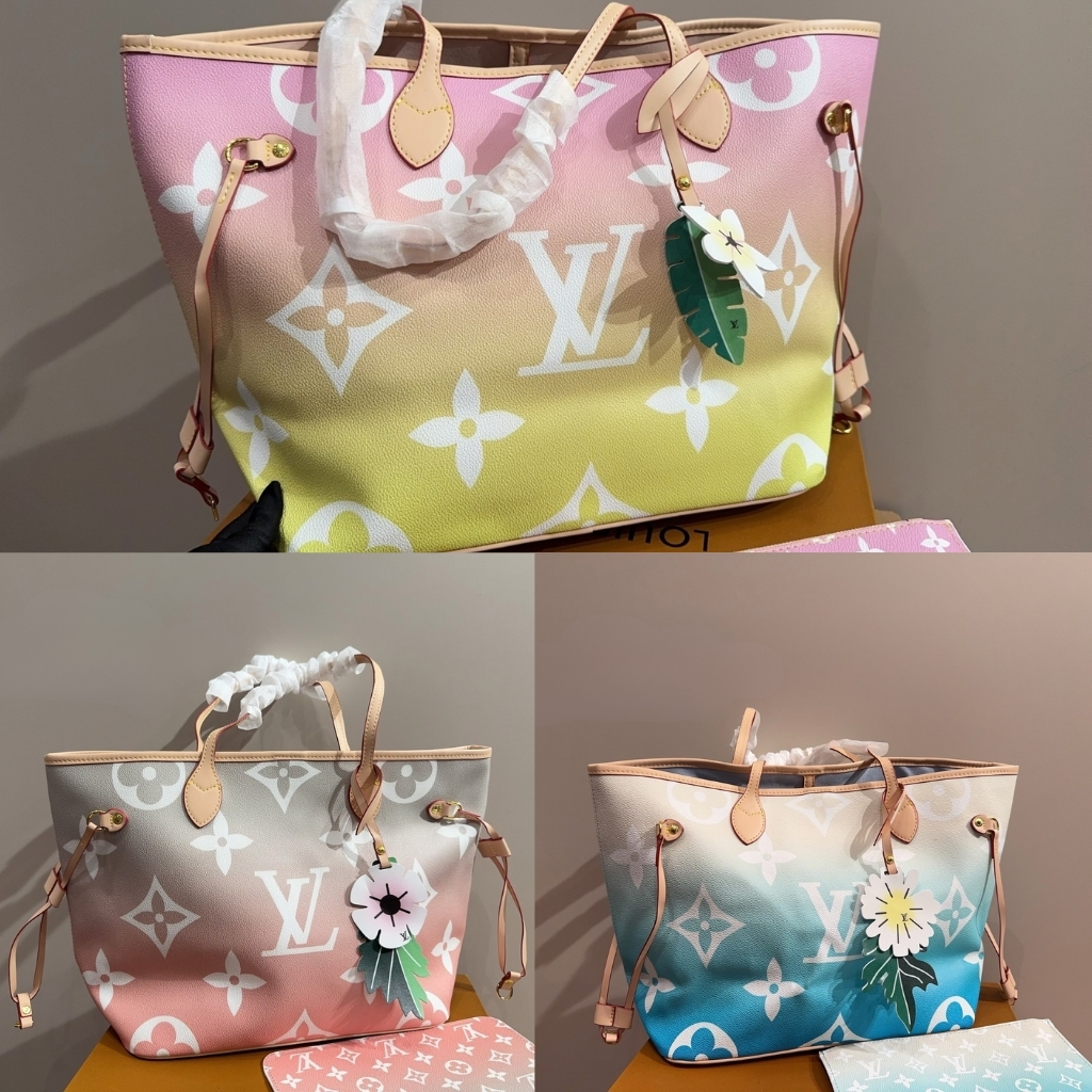 Louis Vuitton Neverfull MM By The Pool Monogram Giant Yellow Pink 31Cm M45680 - Image 9
