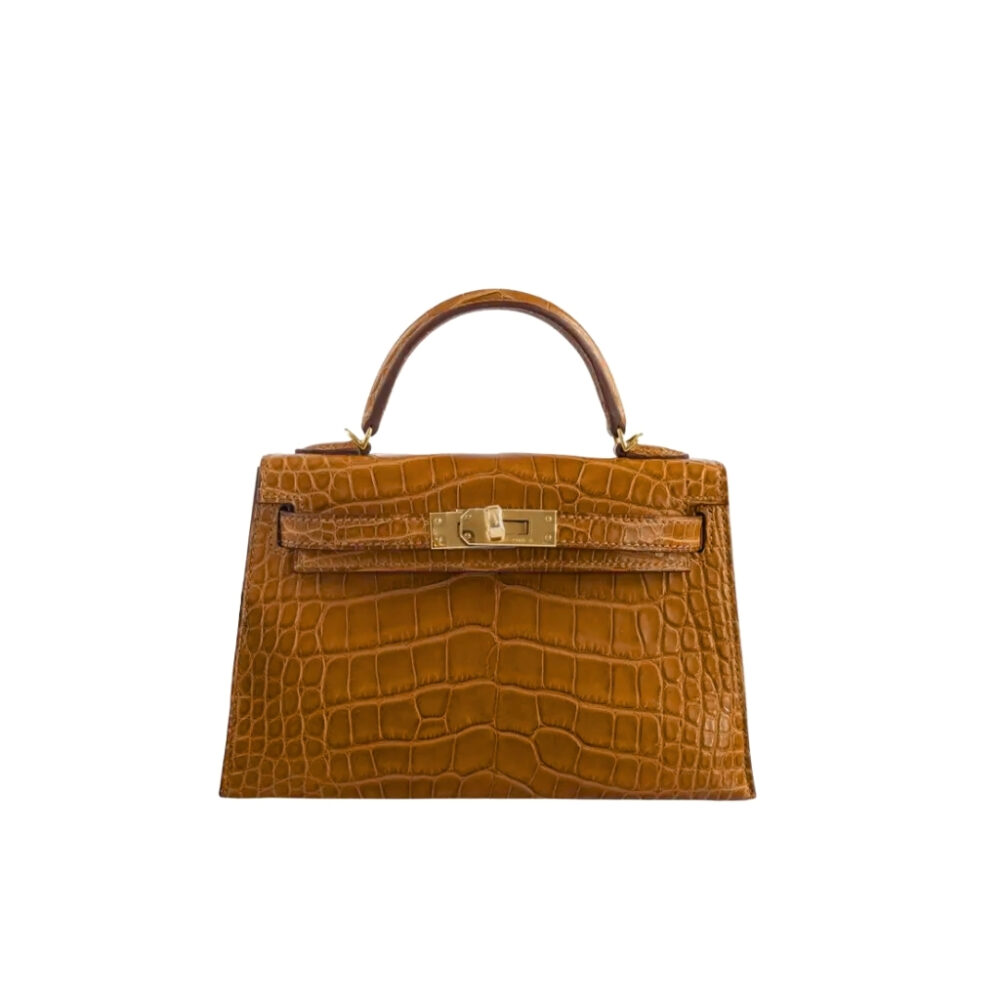 Hermès Mini Kelly 20 Alligatore Gold Hardware Brown 20cm