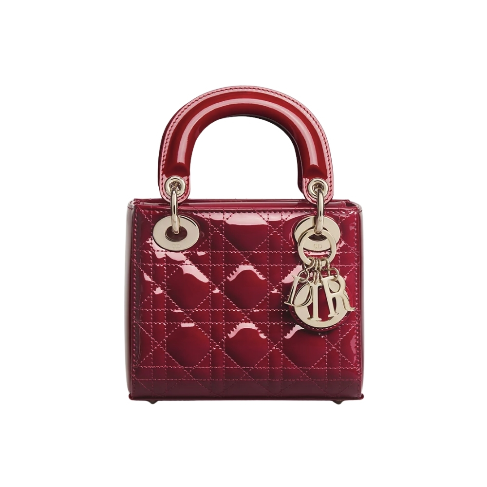Dior Small Lady Cherry Red Patent Cannage 20Cm
