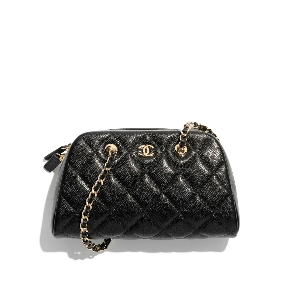 Chanel Clutch With Strap Gold Metal In Black 20Cm AP5092 B10583 C3906