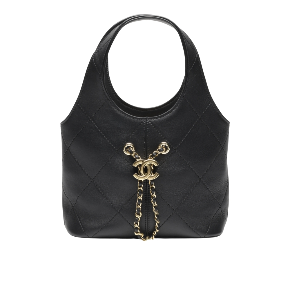 Chanel Small Shopping Bag Gold Tone Hardware Black 22Cm AS6132 B23332 94305